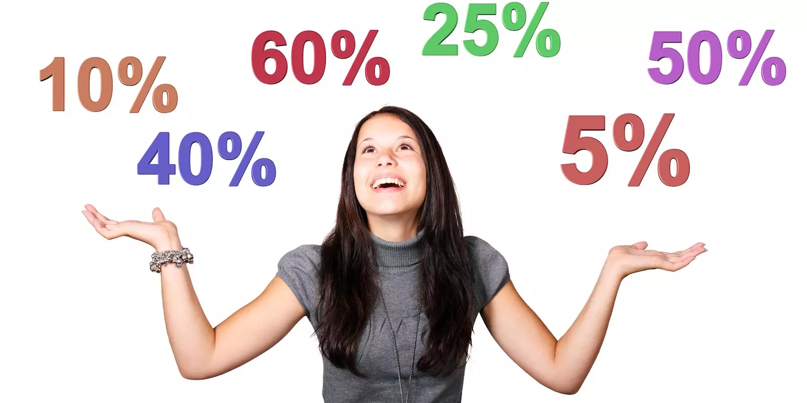 Black Friday, junge Frau mit Rabatten (Foto: geralt, Pixabay)